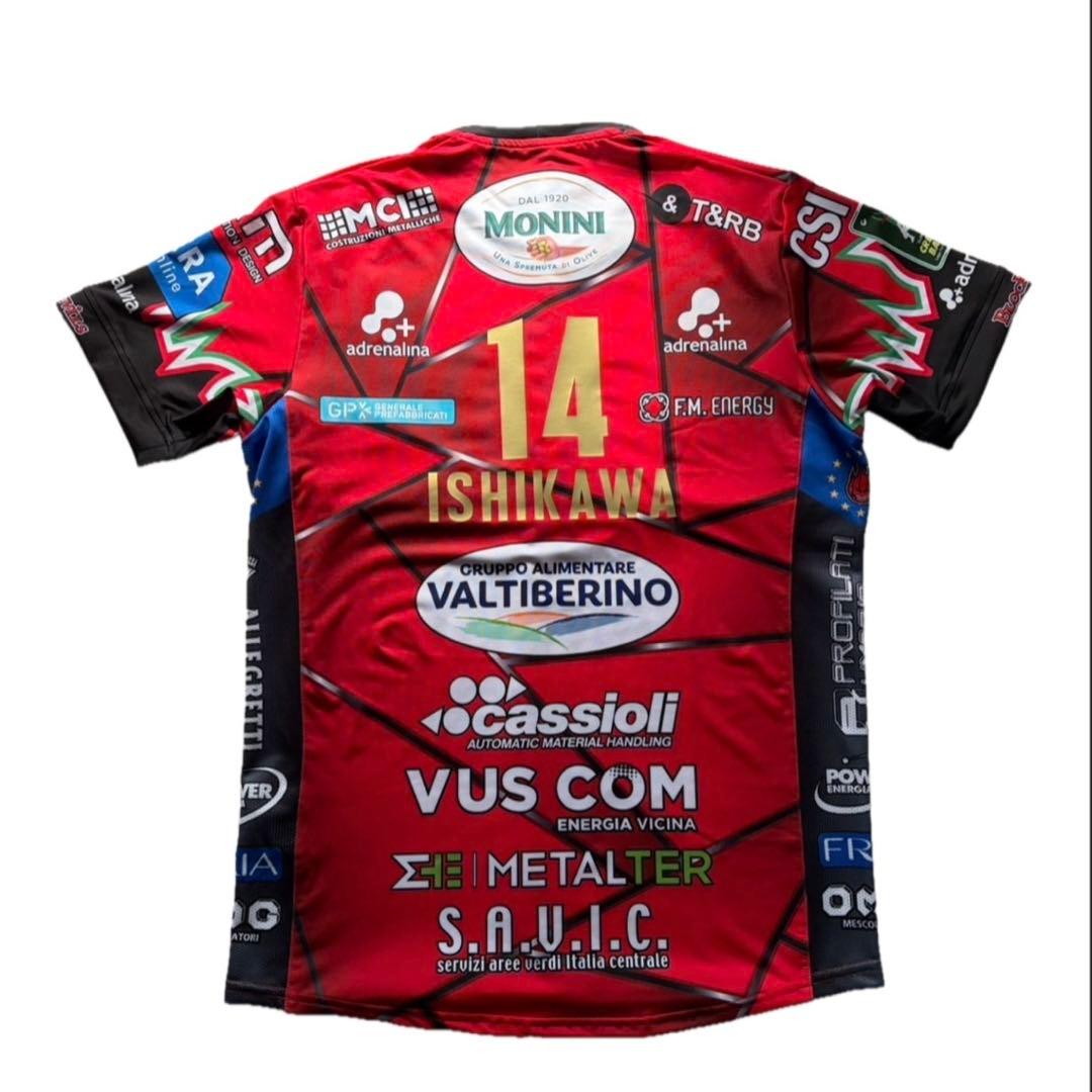 石川祐希　ペルージャ　ユニフォーム　25/26　コッパアウェイ（赤） Lサイズ