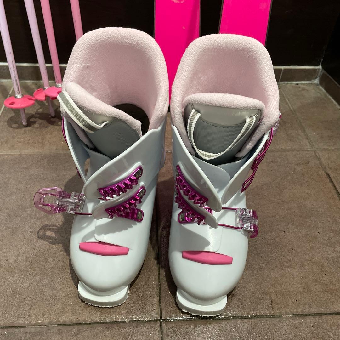 ピンク スキー板 スキー靴 ストック セット