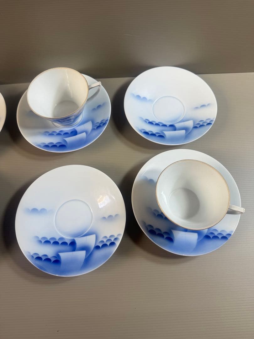 1539 深川製磁　カップ3&ソーサー6  時代物