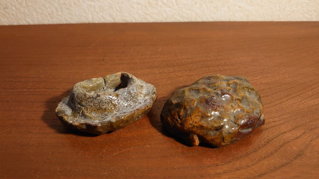 大樋焼　楽焼　香合　飴釉　千利休　蔵出し　茶道家　アンティーク大樋焼　１客