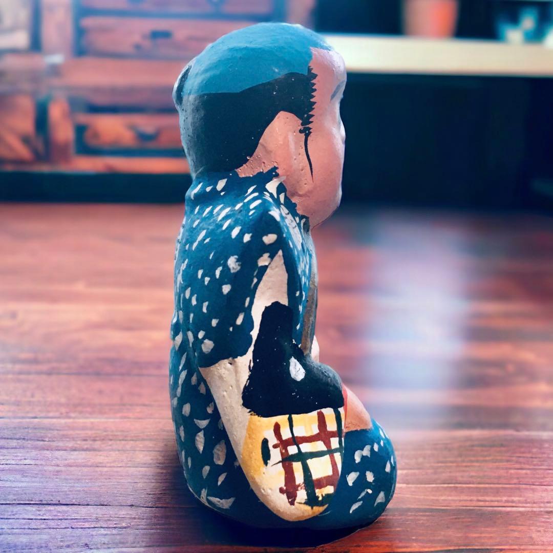 長野県 郷土玩具 中野人形 福助①中野土人形 奈良久雄 商売繁盛 福徳招来　民藝