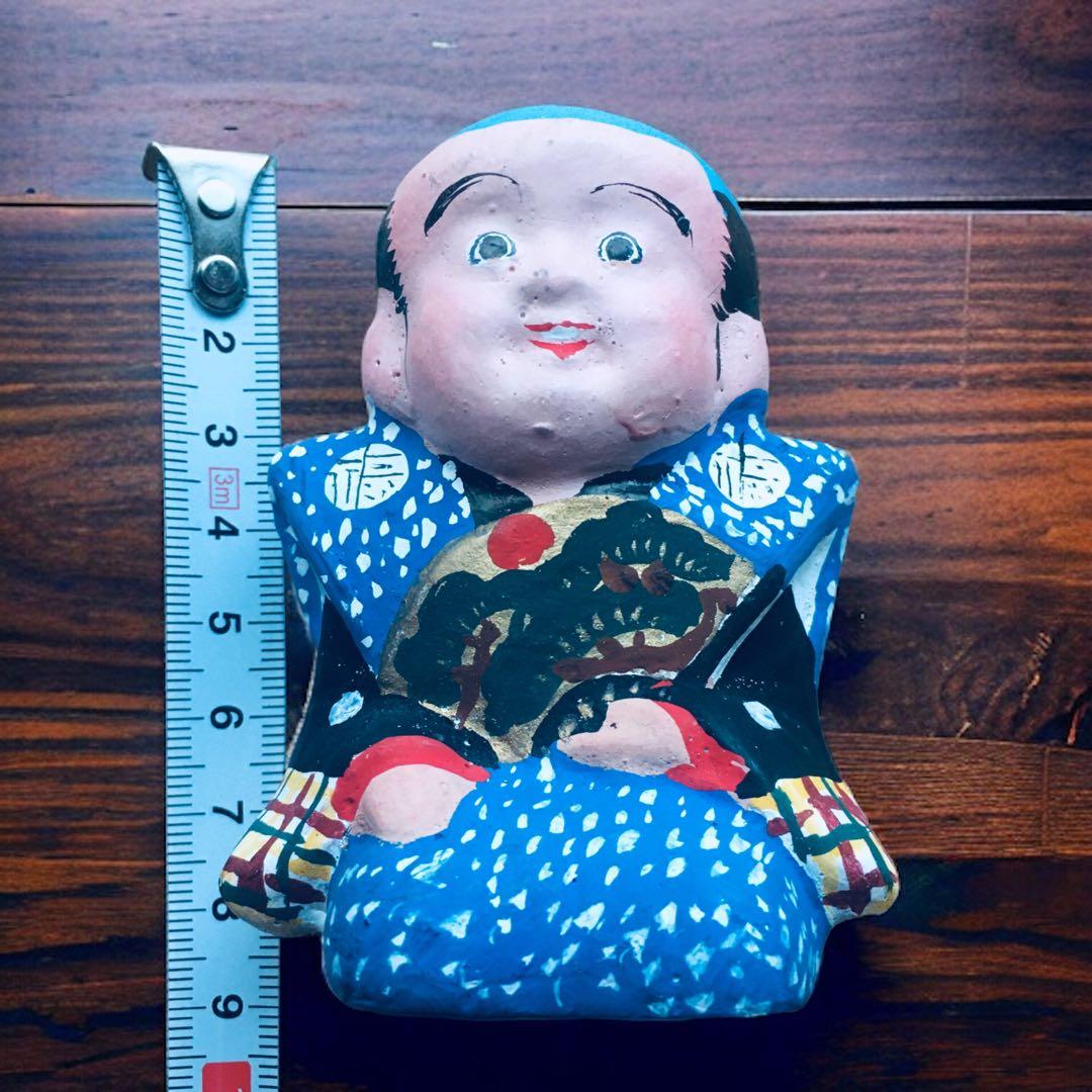 長野県 郷土玩具 中野人形 福助①中野土人形 奈良久雄 商売繁盛 福徳招来　民藝