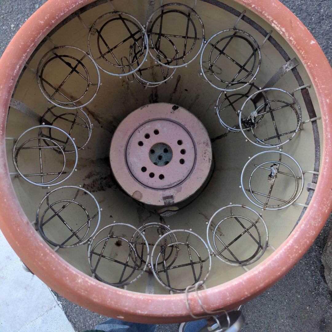 焼き芋　信楽焼つぼ焼き芋 (かご付き七輪付きキャスター込み・のぼり2枚付き)