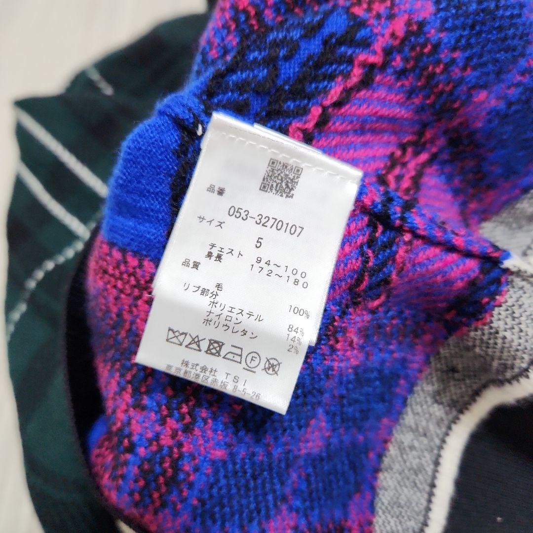 美品☆PEARLY GATES☆2023クルーネックニット5(L)マルチチェック