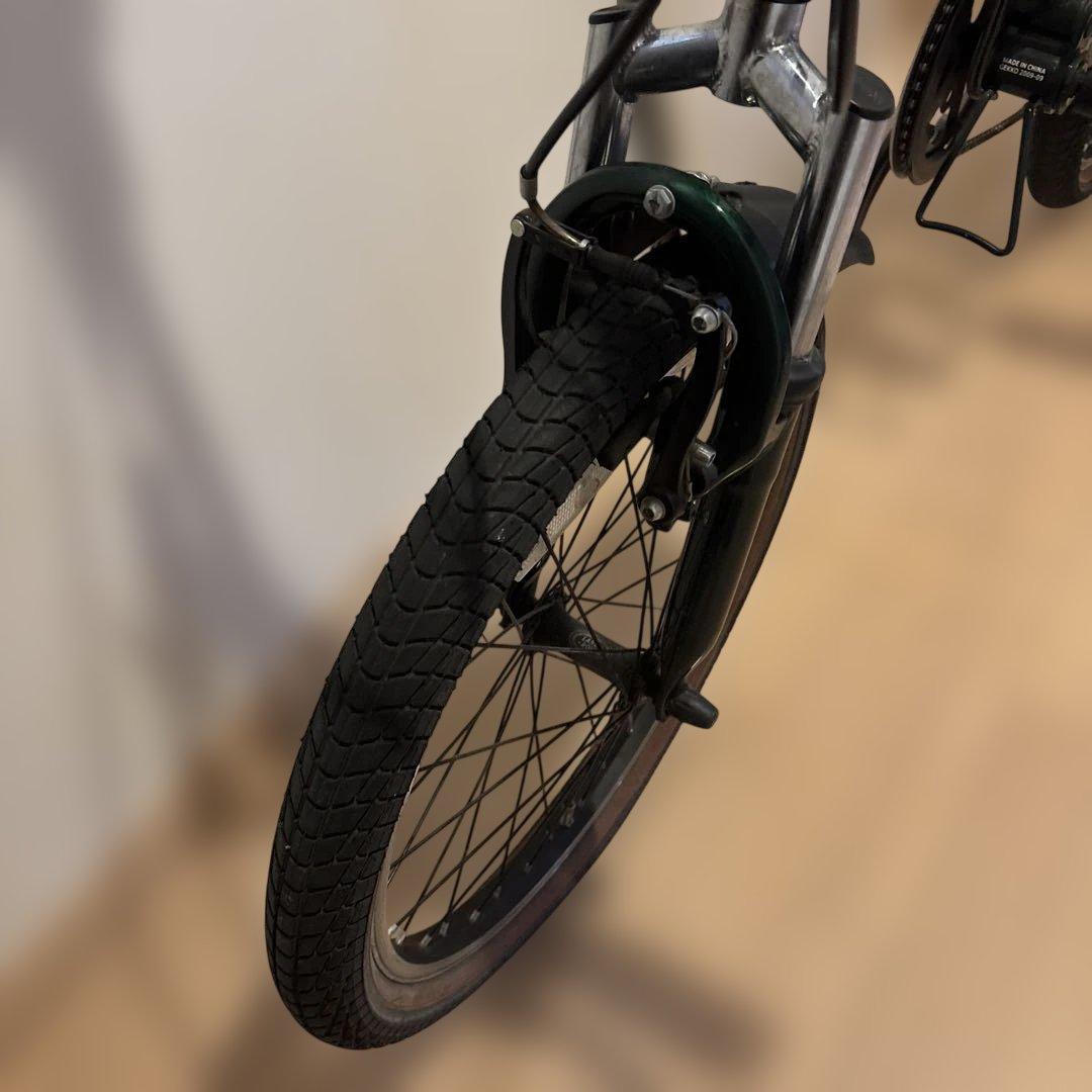 ランドローバー 自転車 ミニチャ チャリンコ ダークグリーン 泥除けLED