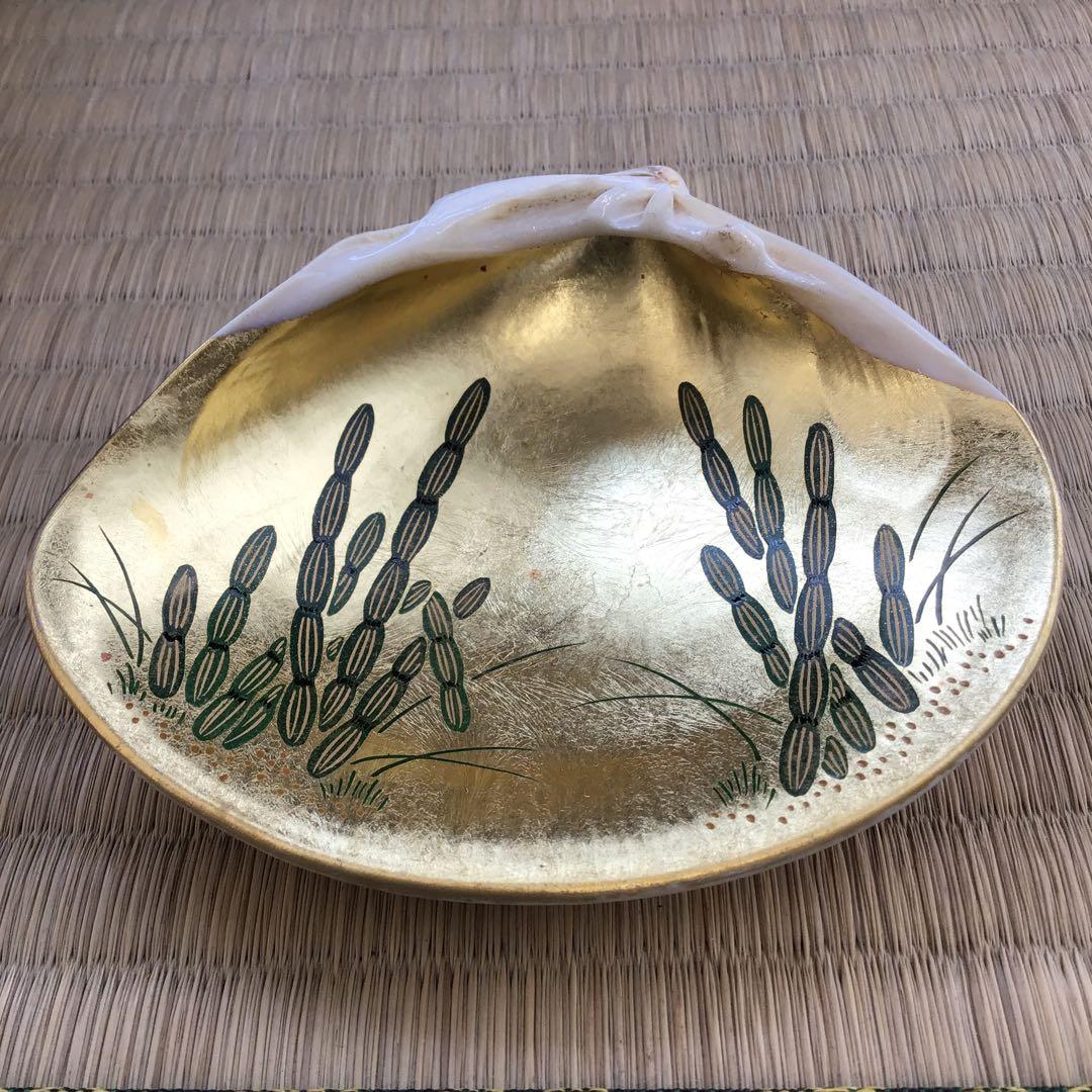 茶道具　香合　金箔蒔絵(内側) 大蛤十賊香合　共箱　S87TKG