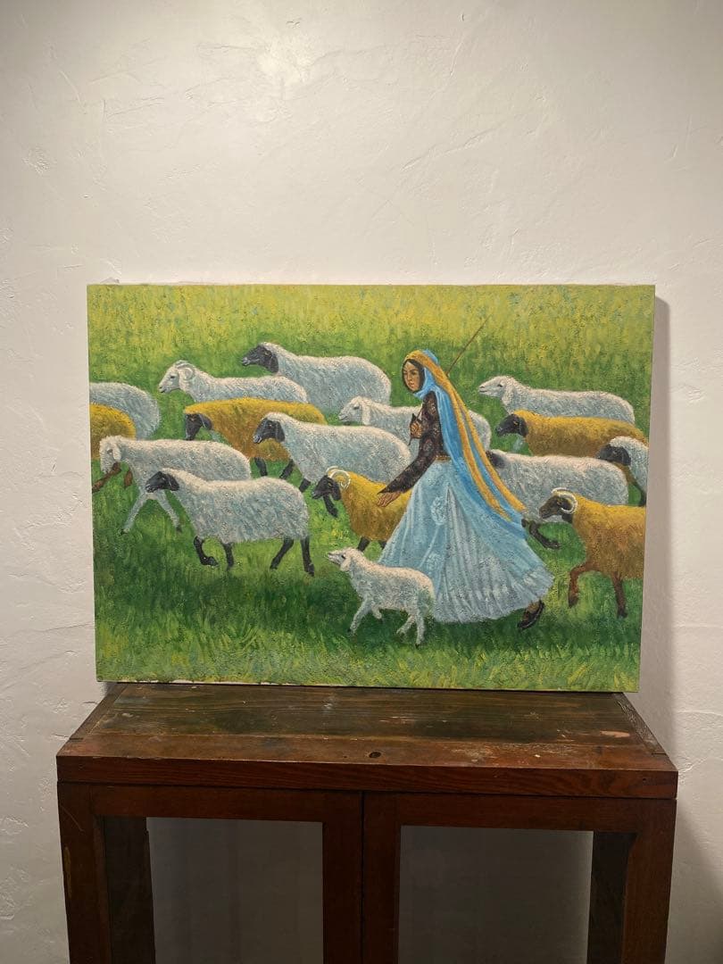 杉山寧『苾』を想わせる羊飼いの油彩画 P20