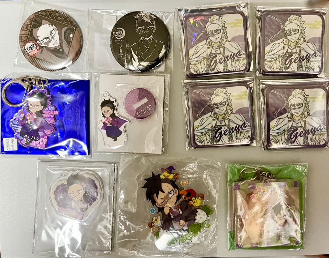 鬼滅の刃 ufotable 不死川玄弥 缶バッジ アクリルスタンド②