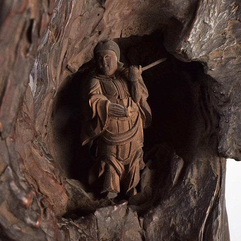 中国　天然木　鑑賞木　木彫り　人物像　D　R8996H