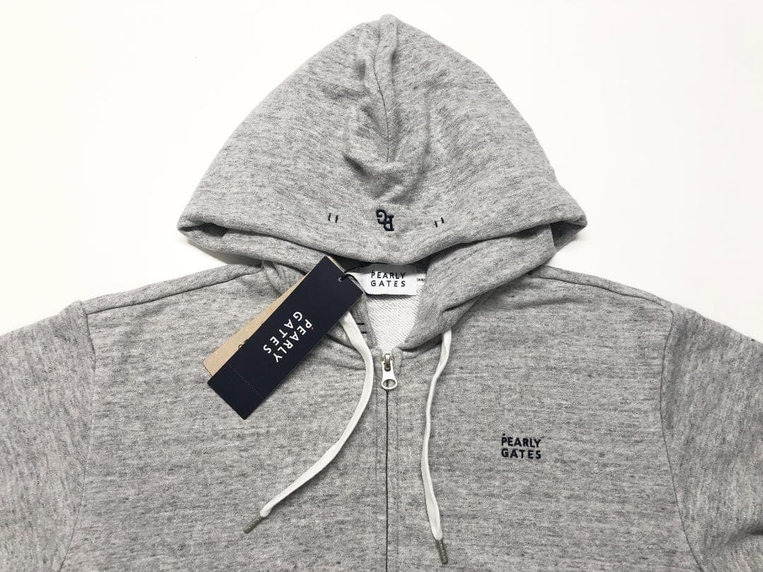 ○★新品未使用　PEARLY GATES　吊り裏毛フルジップパーカー　4　グレー