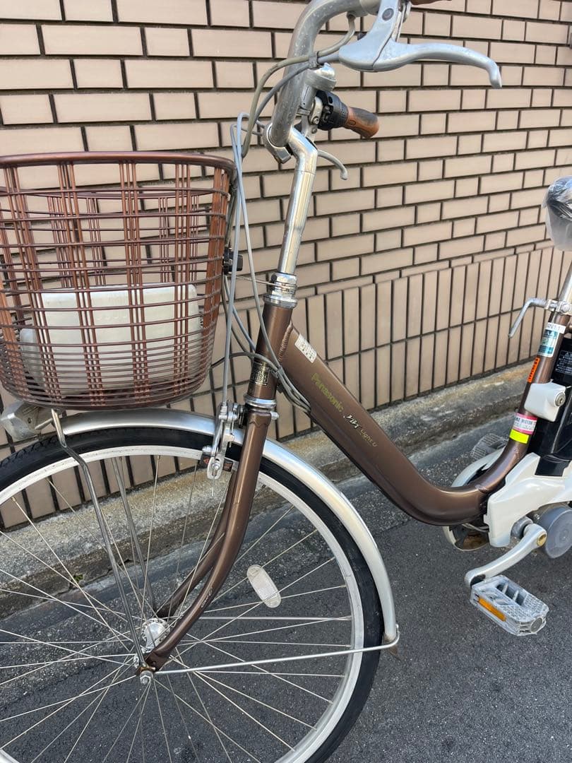 電動アシスト自転車 ブラウン 26インチ 前カゴ付き