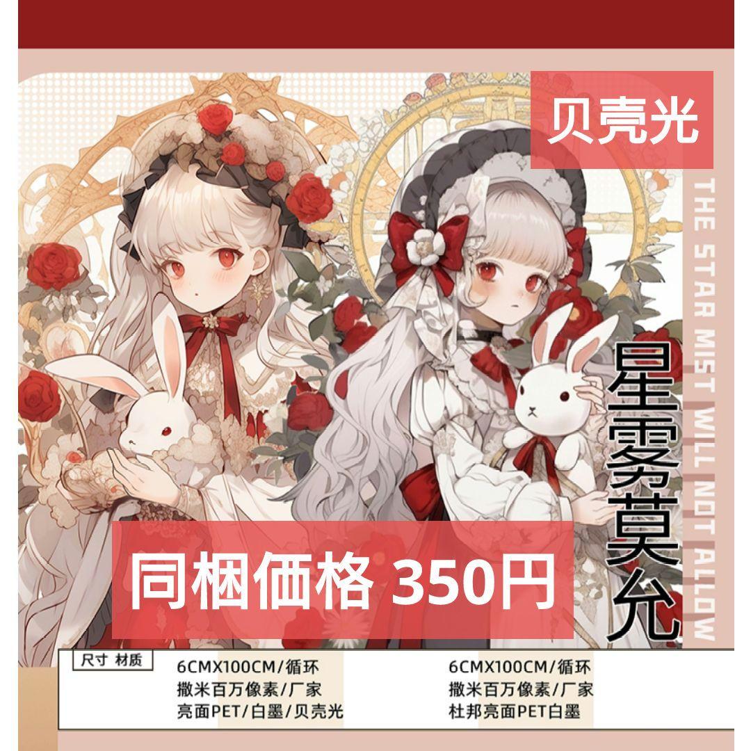 廃盤品✩J1064＃星雾莫允(贝壳光)切り売り海外人物マステ女の子AIマステ