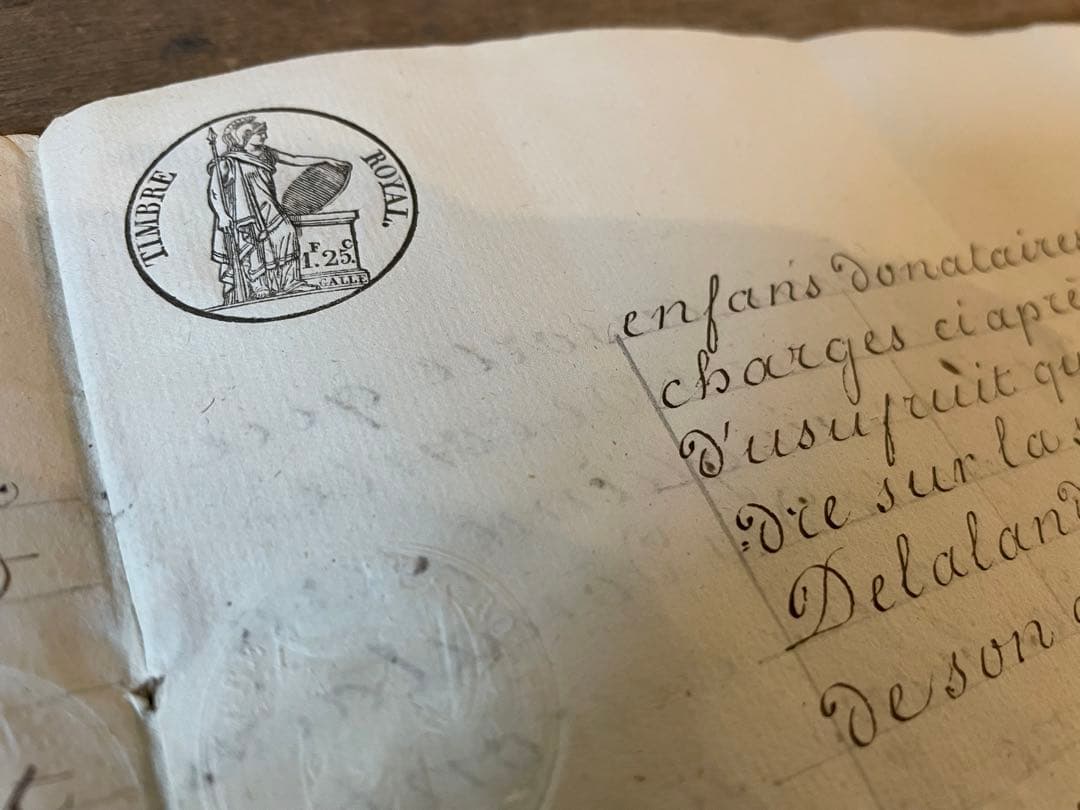 フランスアンティーク　1800年代の古文書