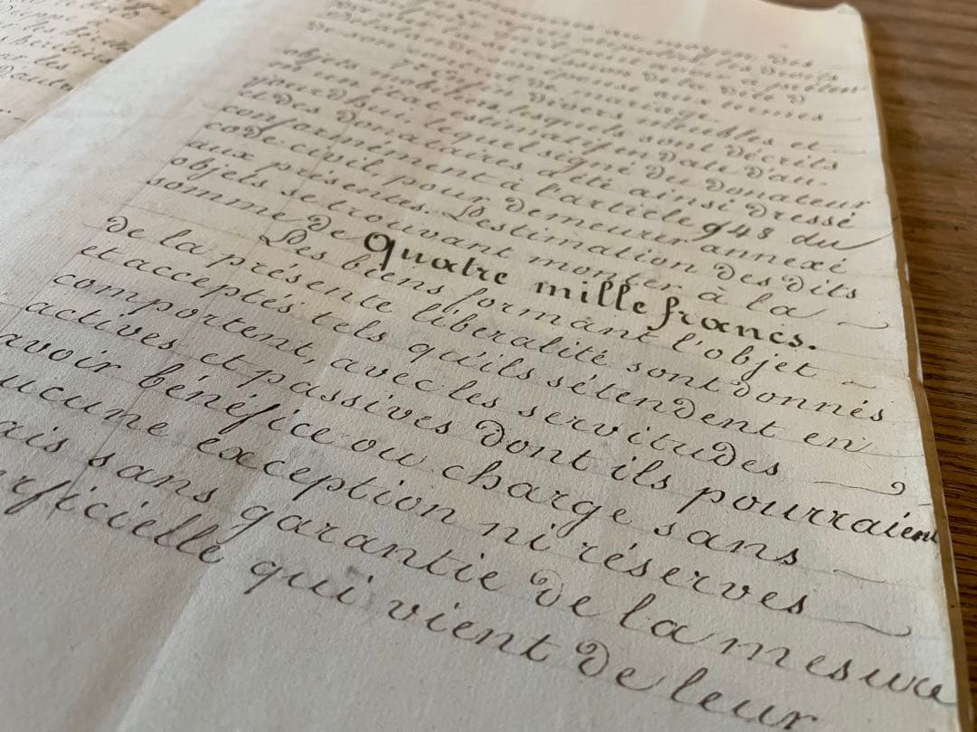 フランスアンティーク　1800年代の古文書