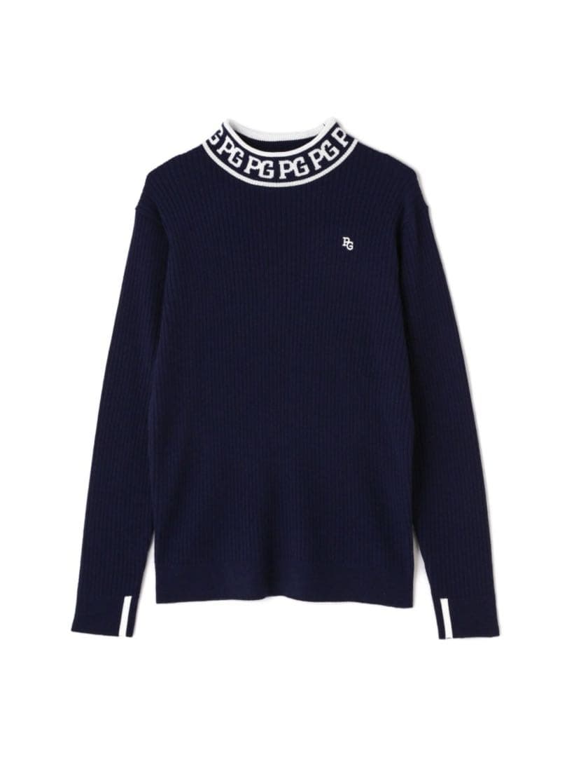 【新品】パーリーゲイツ ウール＆カシミヤ ニットプルオーバー ネイビー サイズ２