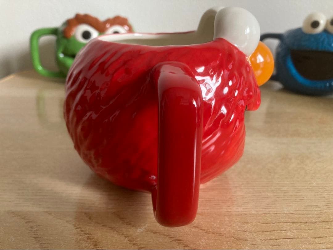 セサミストリート　クッキーモンスター　エルモ　オスカー　フェイスマグ　マグカップ