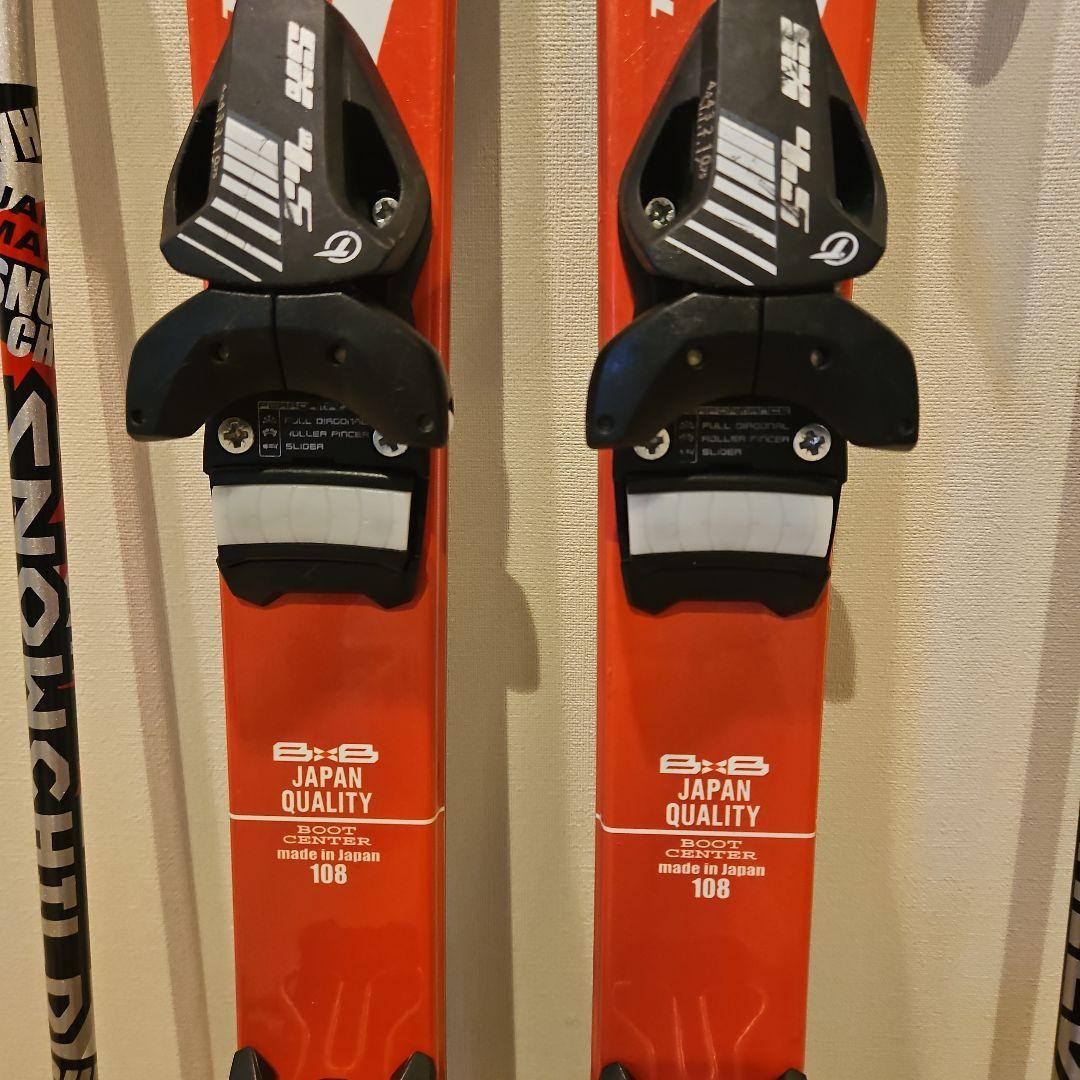 BXB スキー板108、ストック85、スキーケース(迷彩柄)　セット販売