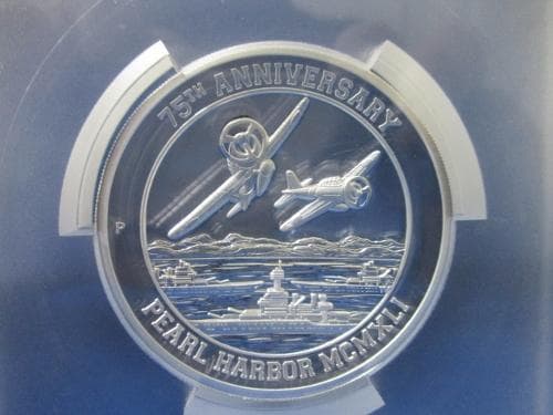【PCGS70 最高鑑定】ツバル パールハーバー75周年 5オンスプルーフ銀貨