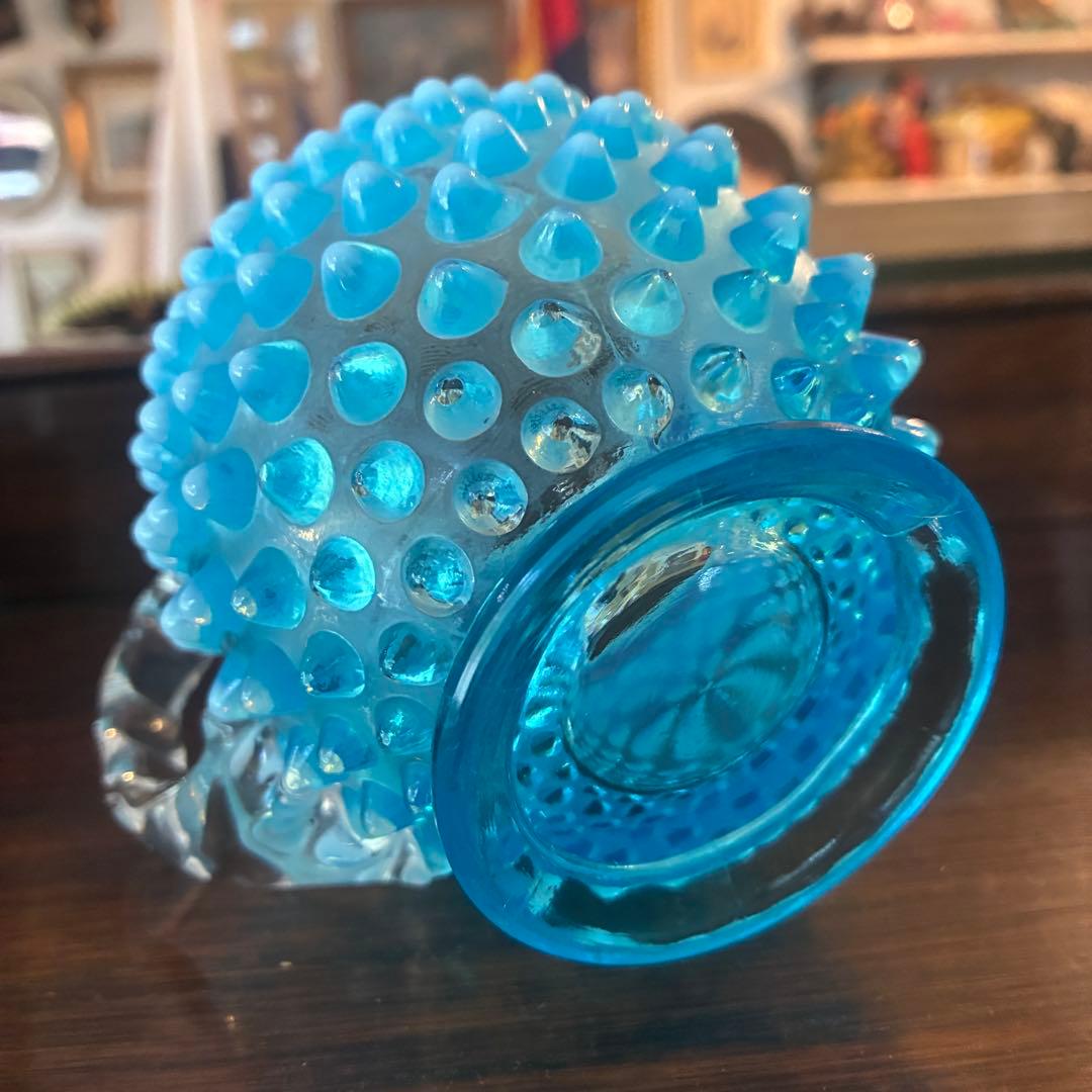 レア！50sアメリカアンティーク　オールドフェントン　ブルーオパールセント水差し