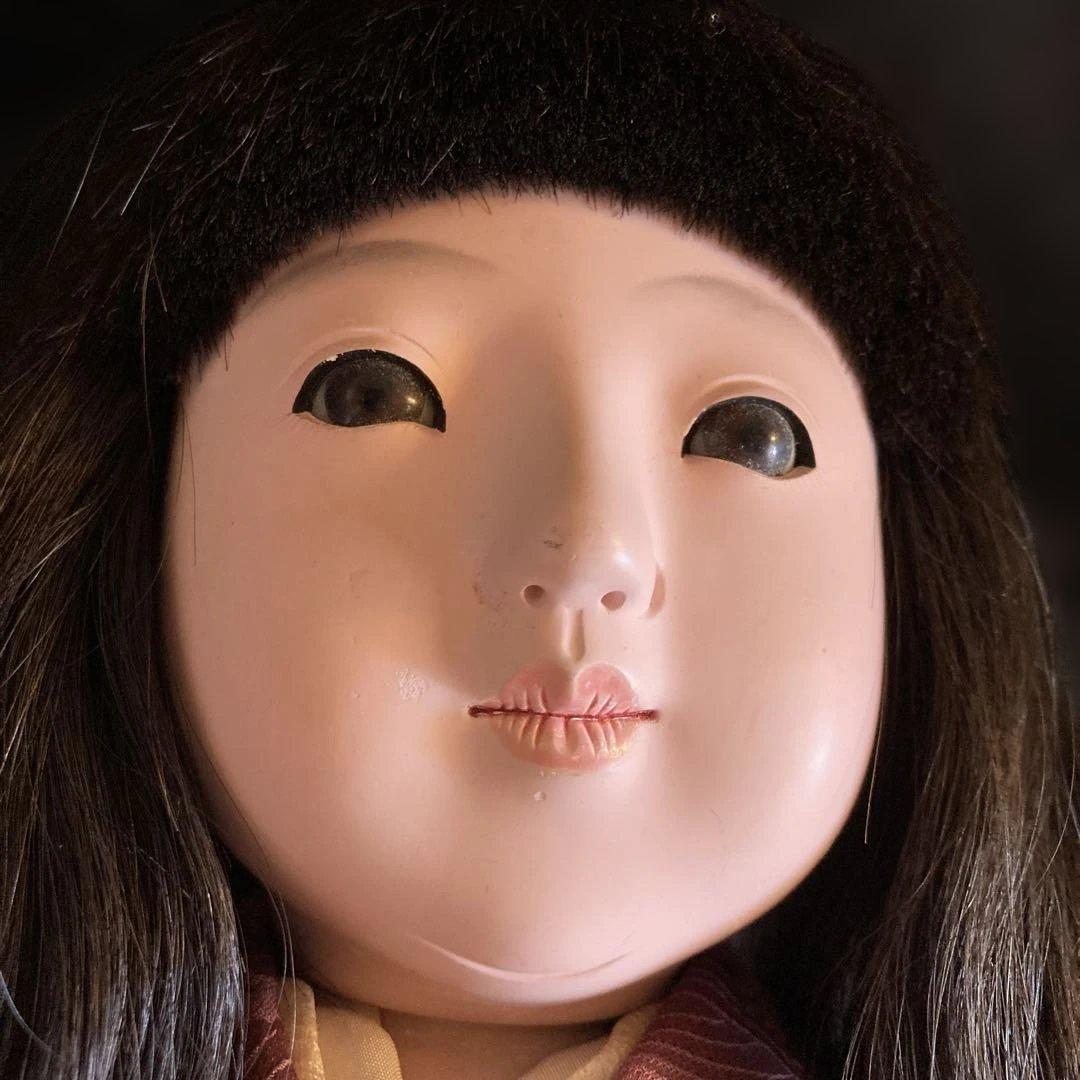 市松人形 薄いピンクの着物　少々難あり