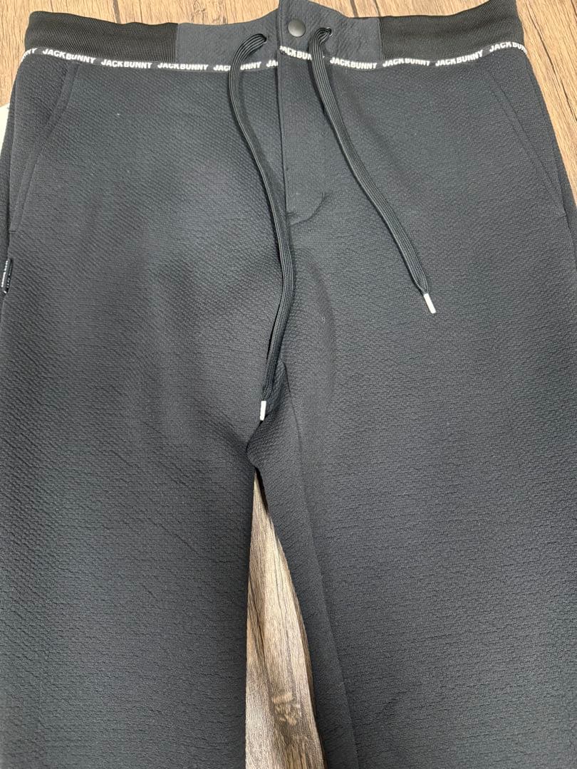 Jack Bunny!! ブラックパンツ　ロゴ入りスウェットパンツ