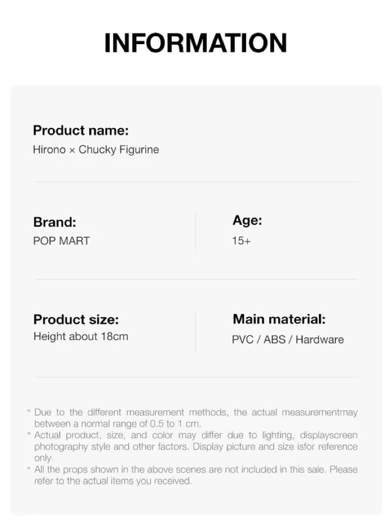 【asaasa】　hirono チャッキー フィギュア 約18cm