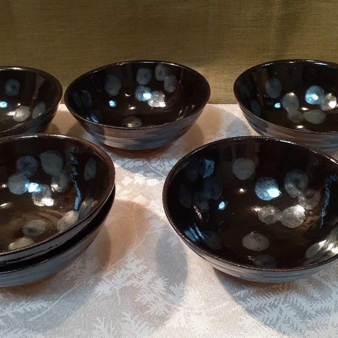 故、加藤仁　作　油滴天目碗６客揃