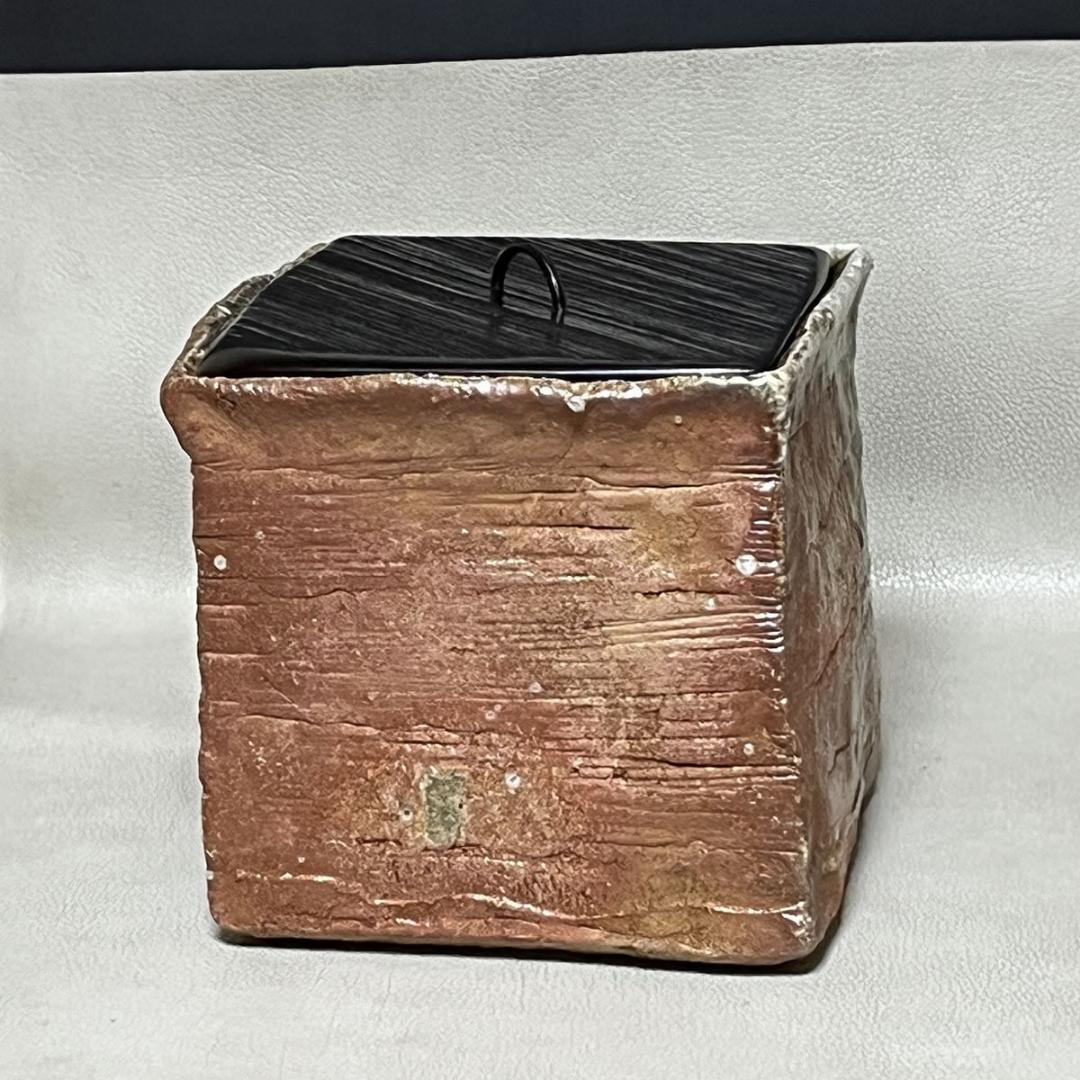 信楽焼 水指 奥田英山 鳥帽子箱水指 共箱 菱形 菱水指 茶道具 【k3583】