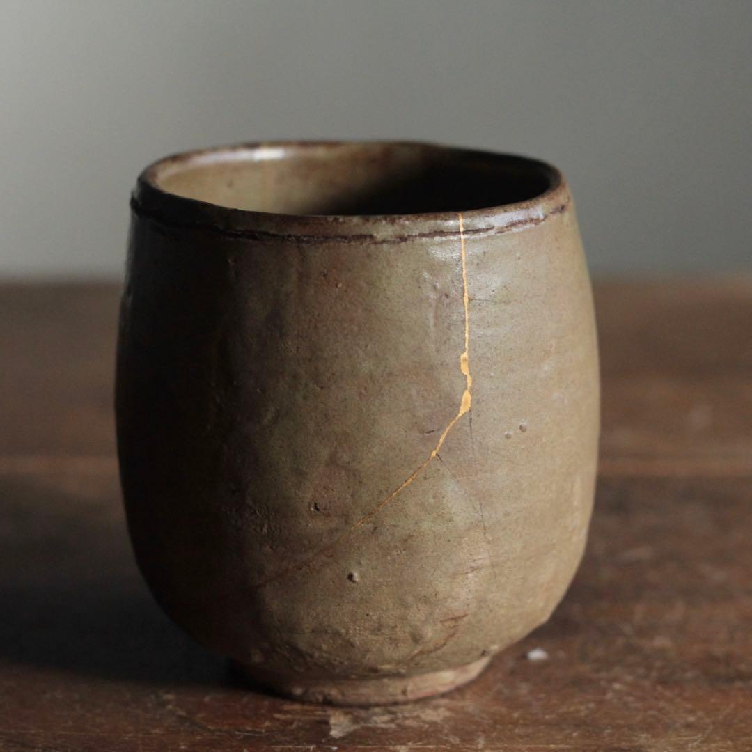 高麗 青磁 灰釉 筒茶碗 茶道具 古美術 古道具 アンティーク