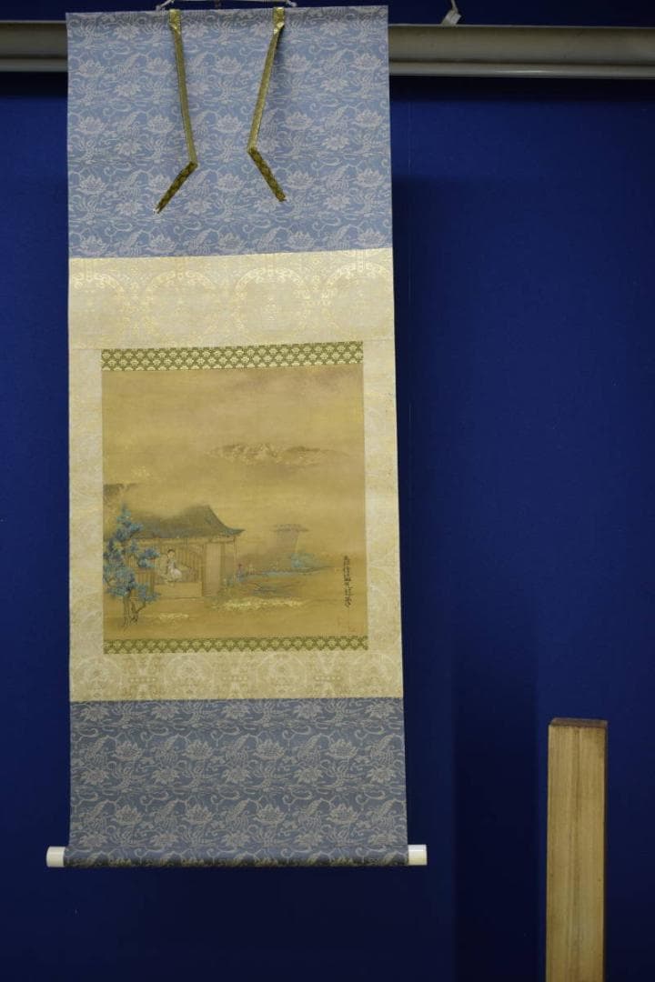 真作/土佐光起/山水人物図/布袋屋掛軸HH-24