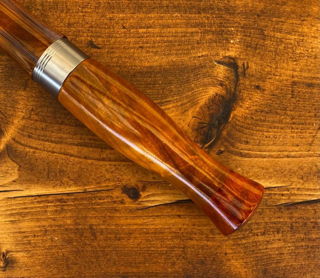 ウッドグリップ　トラウトロッド　ウッドリールシート　ロッドビルディング　黄金樟