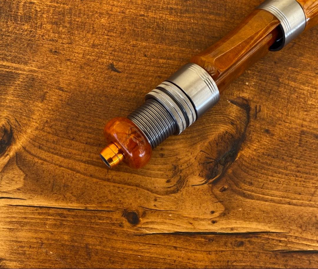 ウッドグリップ　トラウトロッド　ウッドリールシート　ロッドビルディング　黄金樟