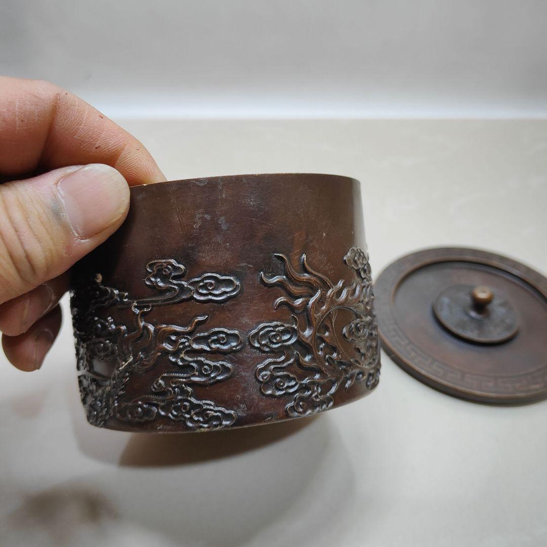 銅製 龍鳳呈祥茶壺 茶道具 香道具 装飾品 工芸品 置物