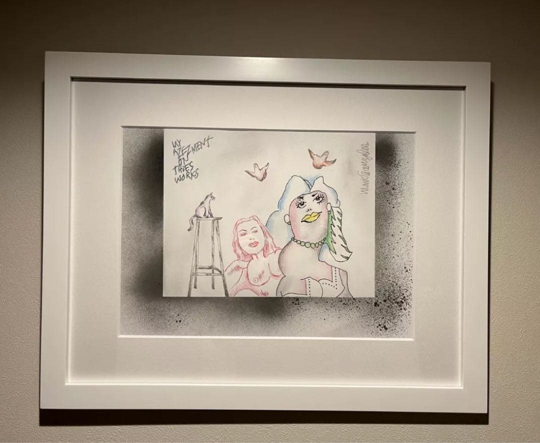 markgonzales マークゴンザレス アート 原画 スプレー 額入 サイン