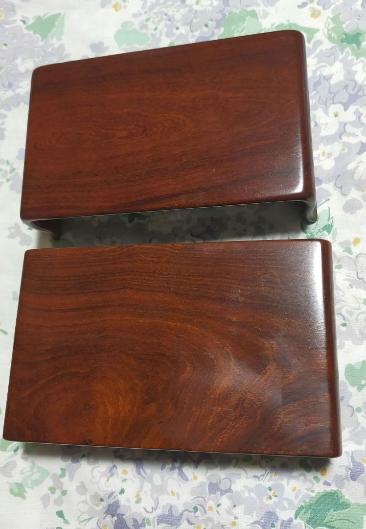 セール✨中国美術工芸品　唐木　天然木ミニ花台　2点セット