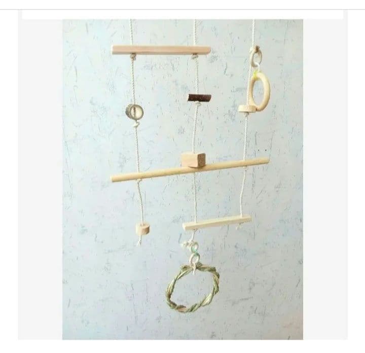 101　インコ　ミニアスレチック　吊り下げセット！　ブランコ　止まり木