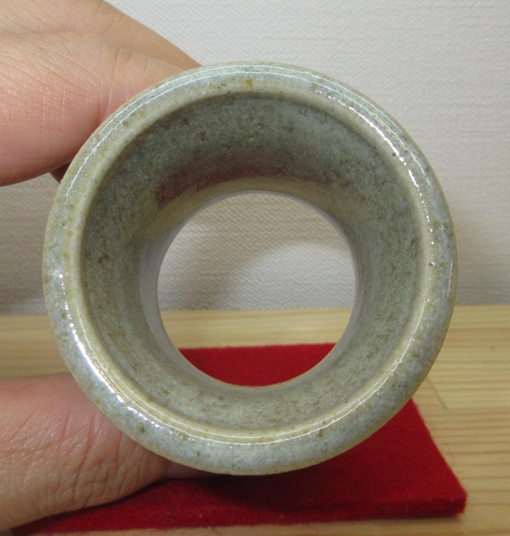 送料込【逢絢亭】茶道具 蓋置 膳所焼 金彩 蝶蓋置 陽炎園 岩崎信定 共箱入り