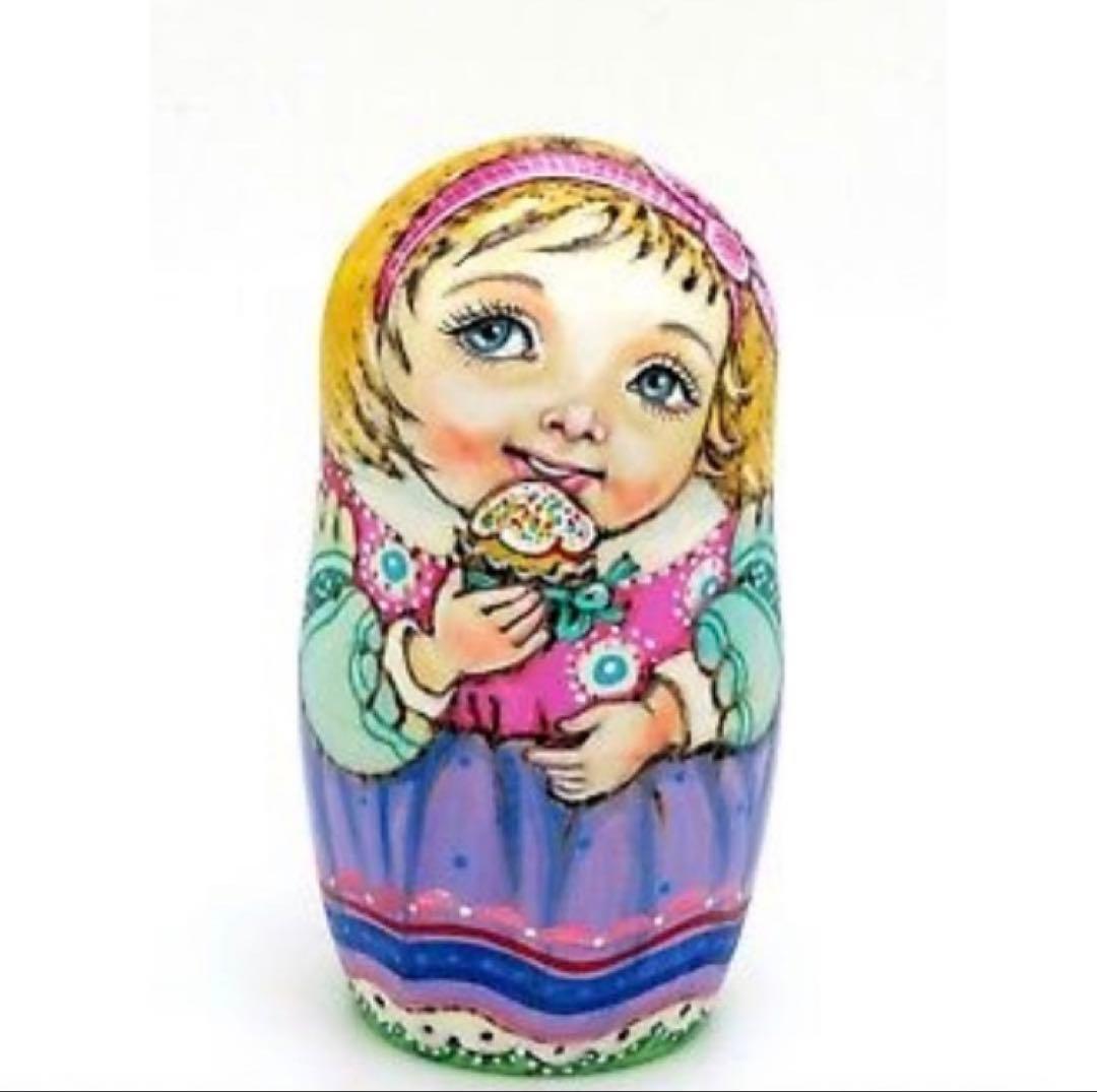 ロシア雑貨☆イースター ウッドバーニング マトリョーシカ(5P)パスハ ミラ作