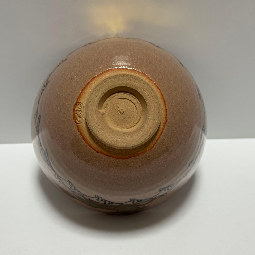 茶道具 清閑寺窯 赤地金銀海馬画茶碗 共箱 茶道