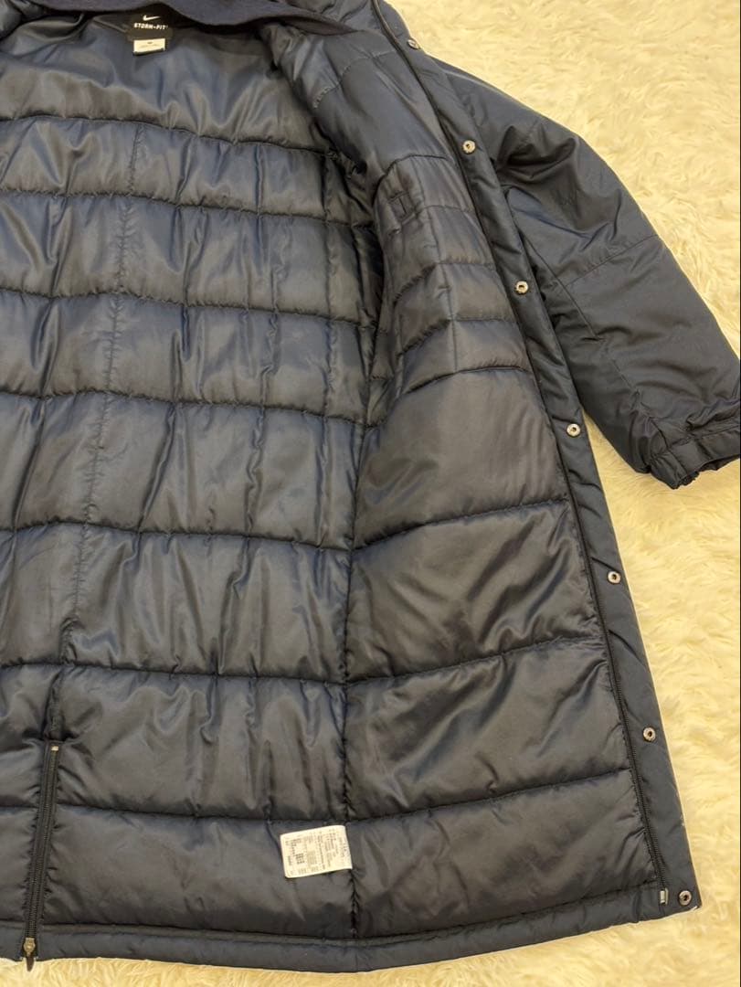 NIKE ベンチコート ネイビー L 中綿 肉厚 フード着脱　2way