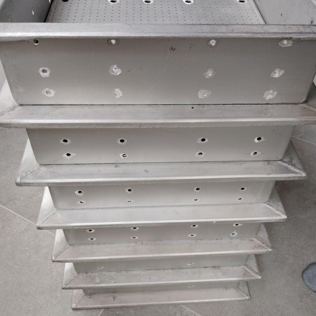 工業系　インダストリアル　アルミケース　6段セット　スタッキング　シルバー