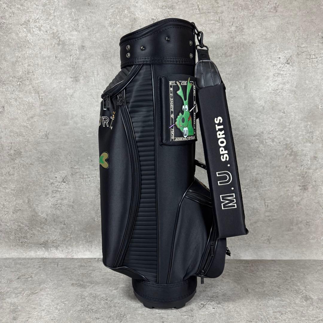 MU SPORTS キャディバッグ ブラック 犬デザイン 5分割 ゴルフ