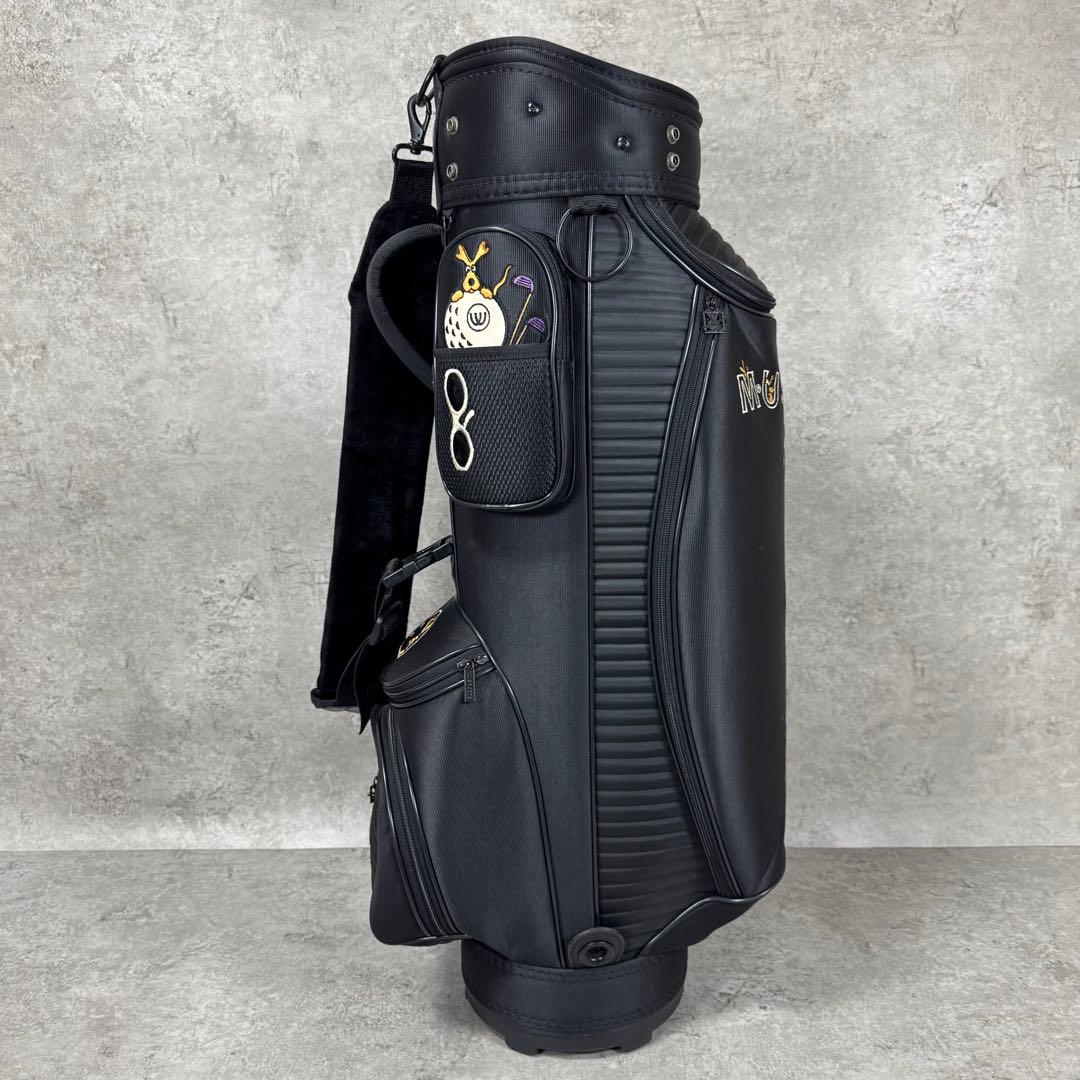 MU SPORTS キャディバッグ ブラック 犬デザイン 5分割 ゴルフ