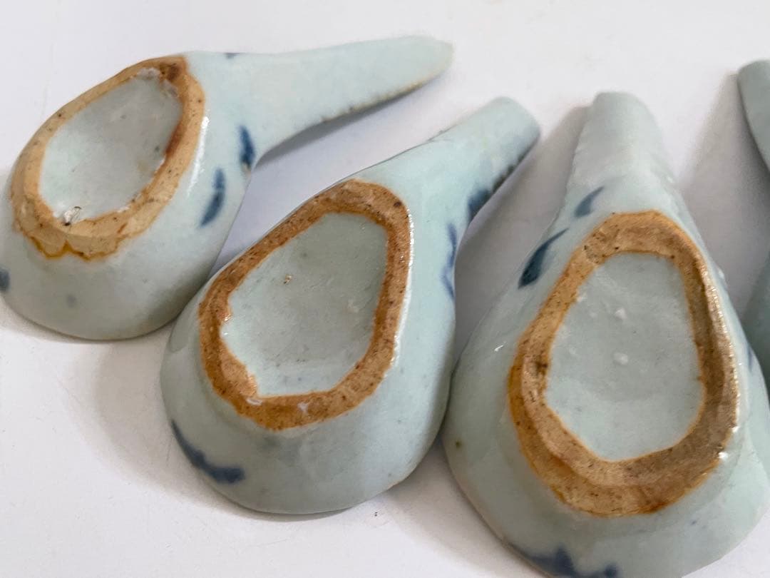 骨董　アンティーク　青花　蓮華　染付　清朝　れんげ　レンゲ　スプーン　スッカラ