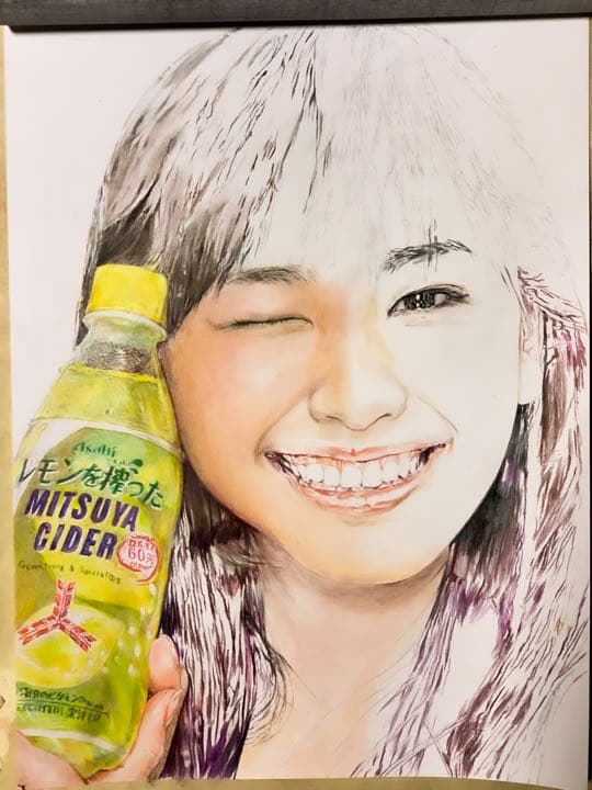 色鉛筆画 美人画a3 ケント紙