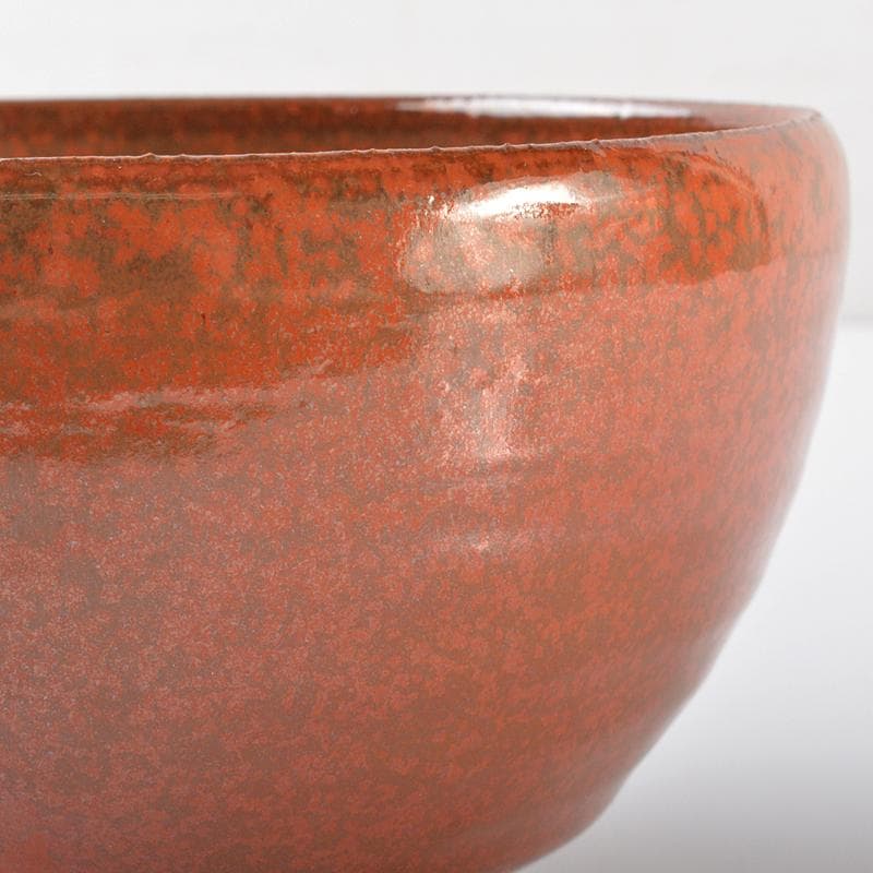 板谷波山作　辰砂茶碗　銘「寒山路」　仕覆付　共布　淡々斎極め箱　D　R6184