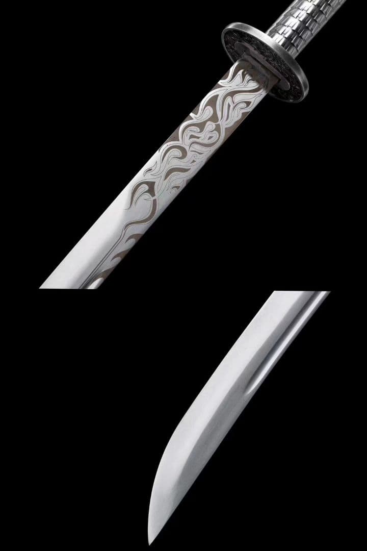 【苗刀～落淵】繍春刀 牛尾刀 苗刀 手鍛造打 鋼刀 冷兵器 古兵器 武具 両手刀