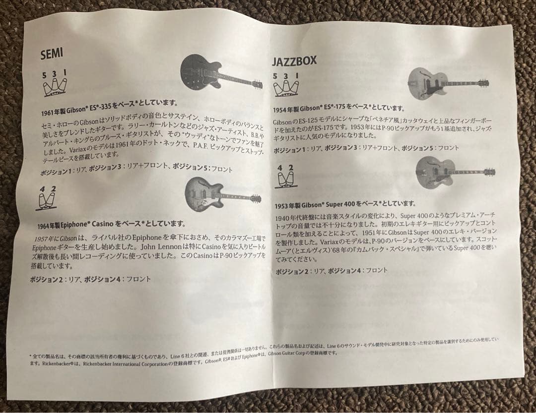 LINE6 Variax 500 サンバースト モデリングギター 中古