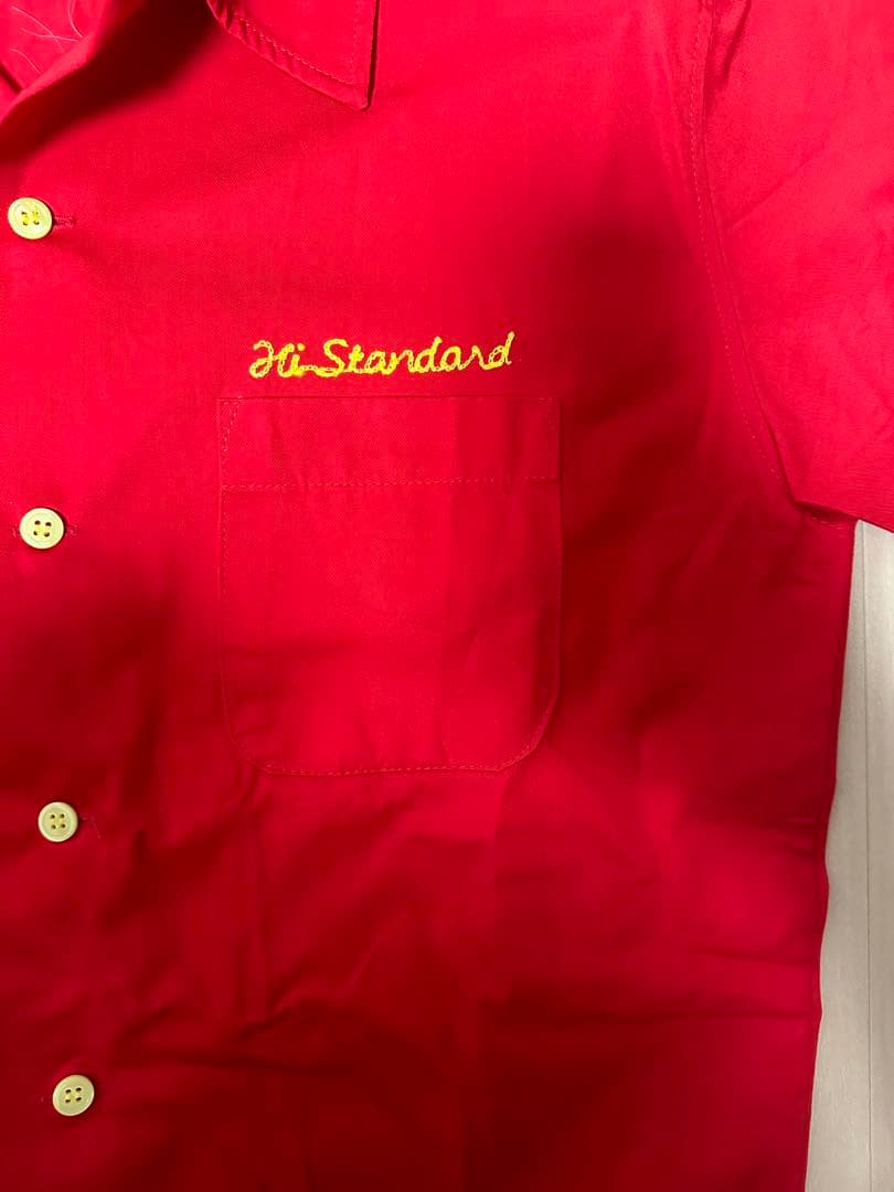 Hi-Standard 半袖ワークシャツ 赤