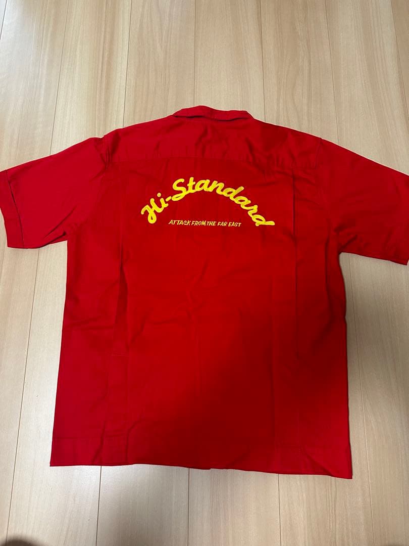 Hi-Standard 半袖ワークシャツ 赤
